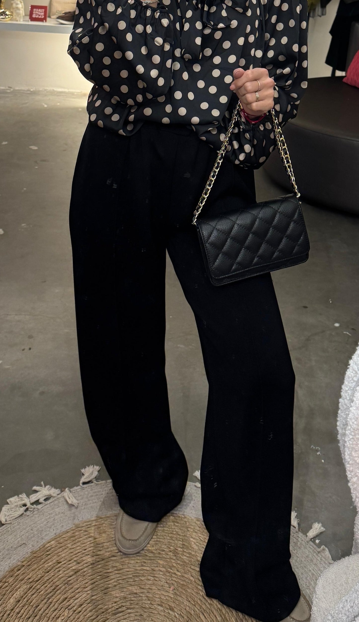 Elle Pantalon | Bruin & Zwart