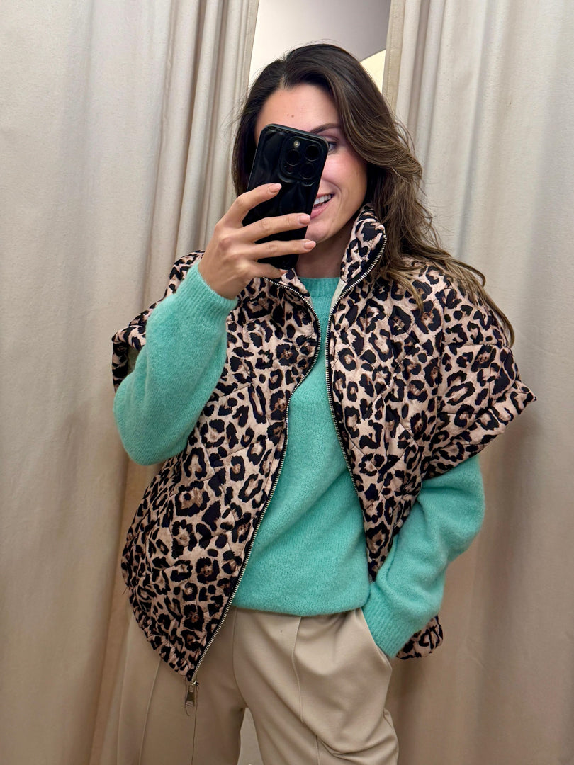 Hazel Leopard Gilet