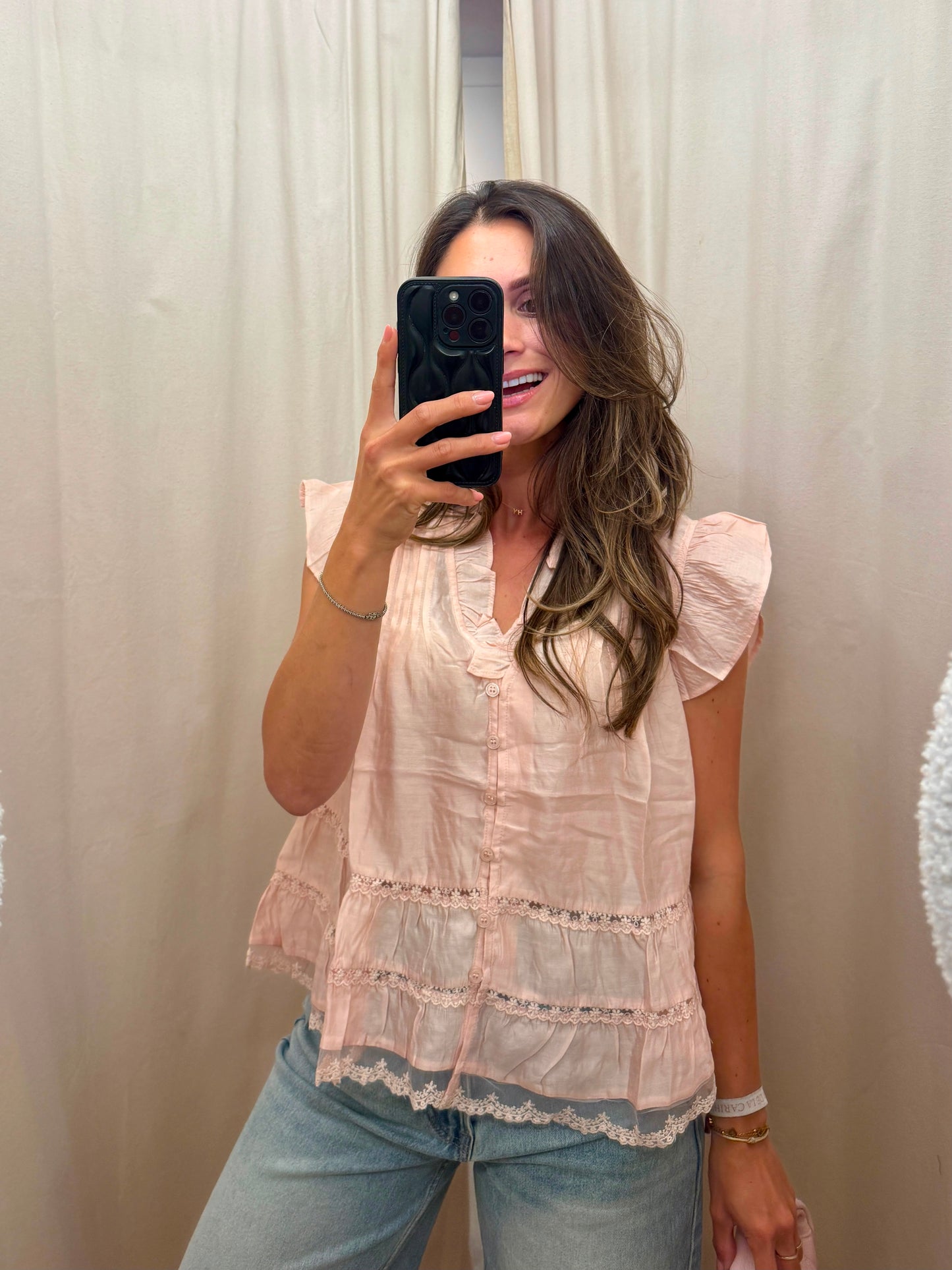 Céleste Ruffle Blouse | Roze