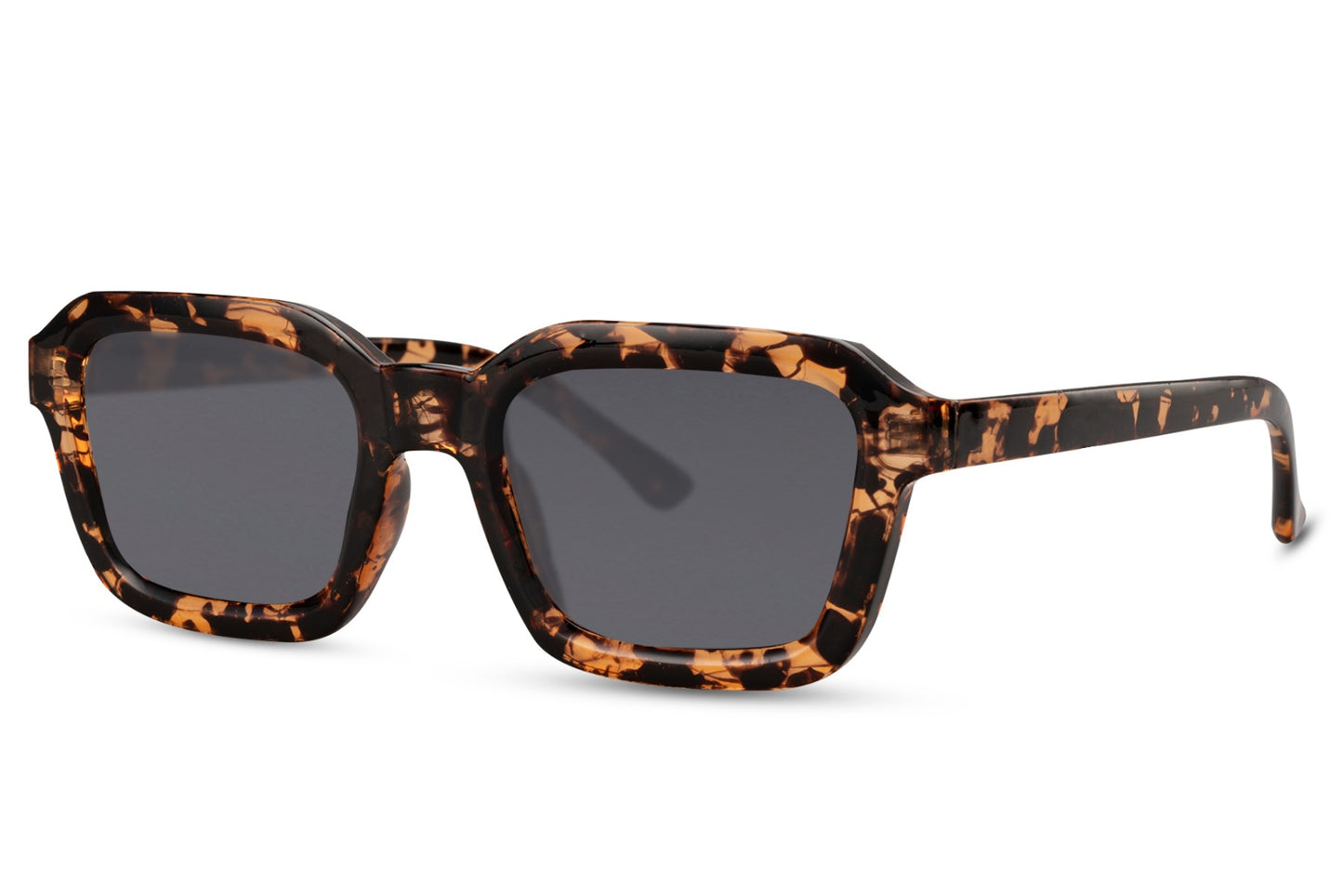 Oversized vierhoek bruin zonnebril