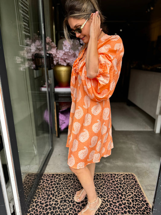 Print dress ORANGE