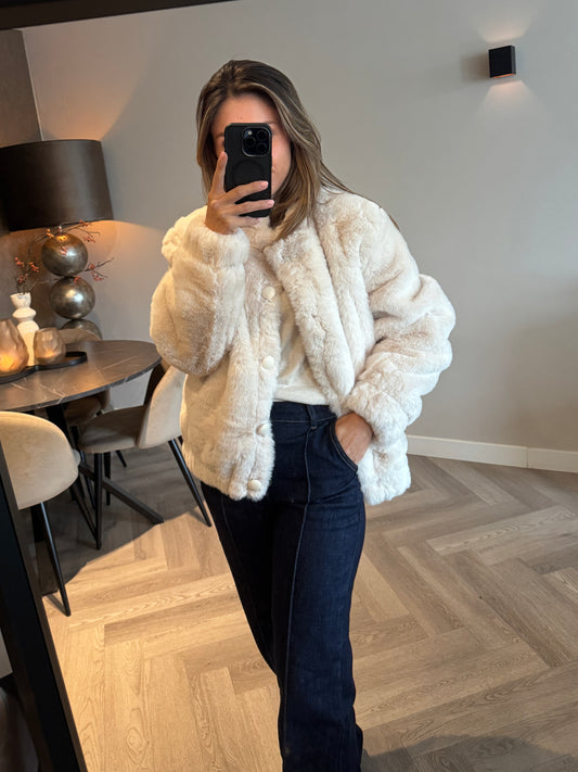 Furry jacket beige