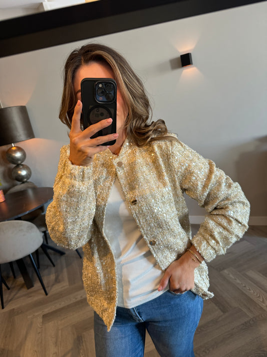 Glitter Bomber beige