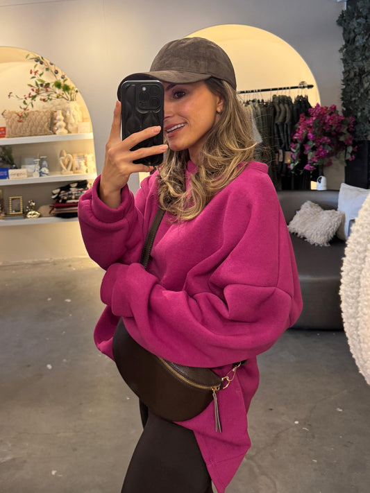 Chérie Sweater | Grijs & Roze