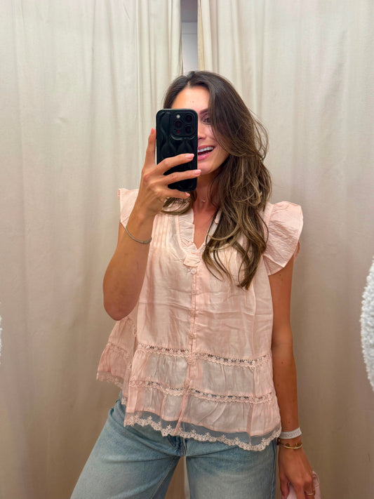 Céleste Ruffle Blouse | Roze