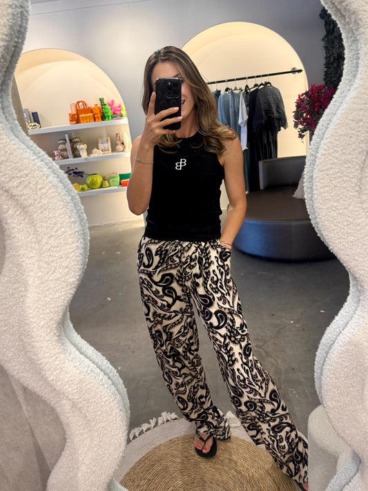 Palazzo Swirl Broek Monotone