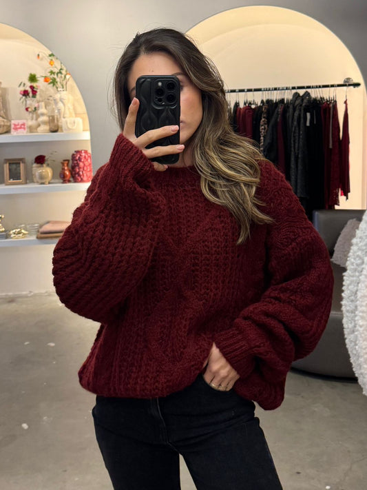 Rosa Knit Trui met kabelpatroon By Med