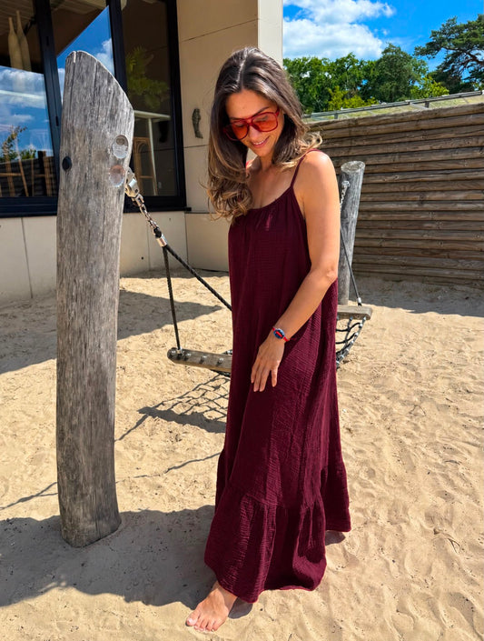 Nora Maxi Jurk | Bordeaux